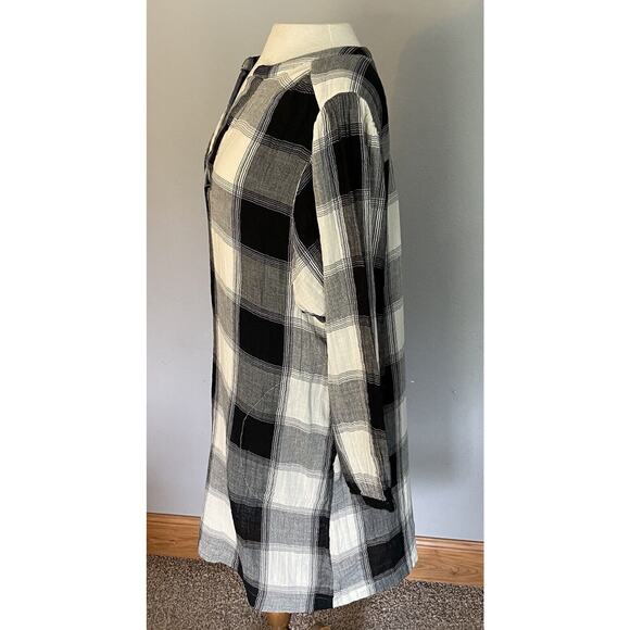 Old Navy Dress Womens Large Black Plaid Lagenlook Teacher Pockets Cotton Boho - Picture 5 of 9